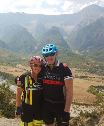 Joanne & Simon Belton Cycling on the  tour with redspokes
